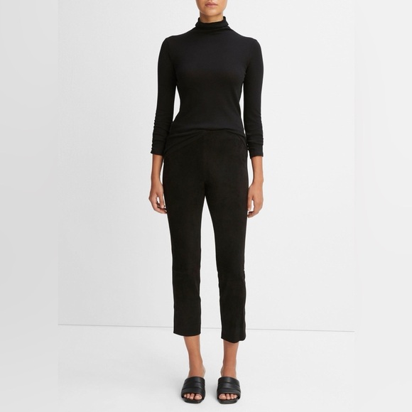 Vince Black Leather Leggings – Size Large - Picture 1 of 8